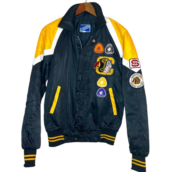Vintage 80's Chevron Sportswear Coquitlam Minor Hockey Canada Patch Jacket - Picture 1 of 11